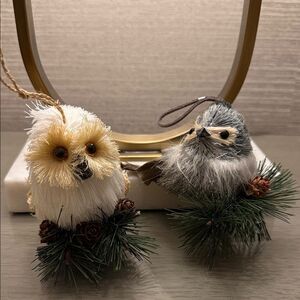 Adorable Owl and Bird Christmas Holiday Ornaments